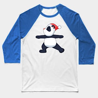 Panda Christmas Yoga Baseball T-Shirt